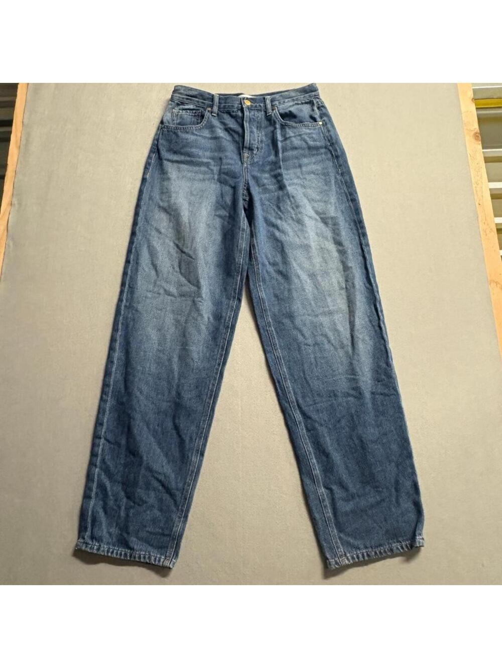 Level 99 Wide Leg Jeans Womens Size 28 Blue Denim High Rise Relaxed Fit